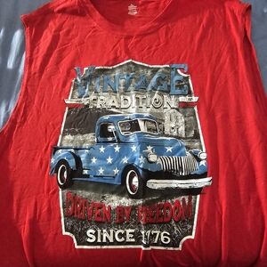 Red Sleeveless Shirt